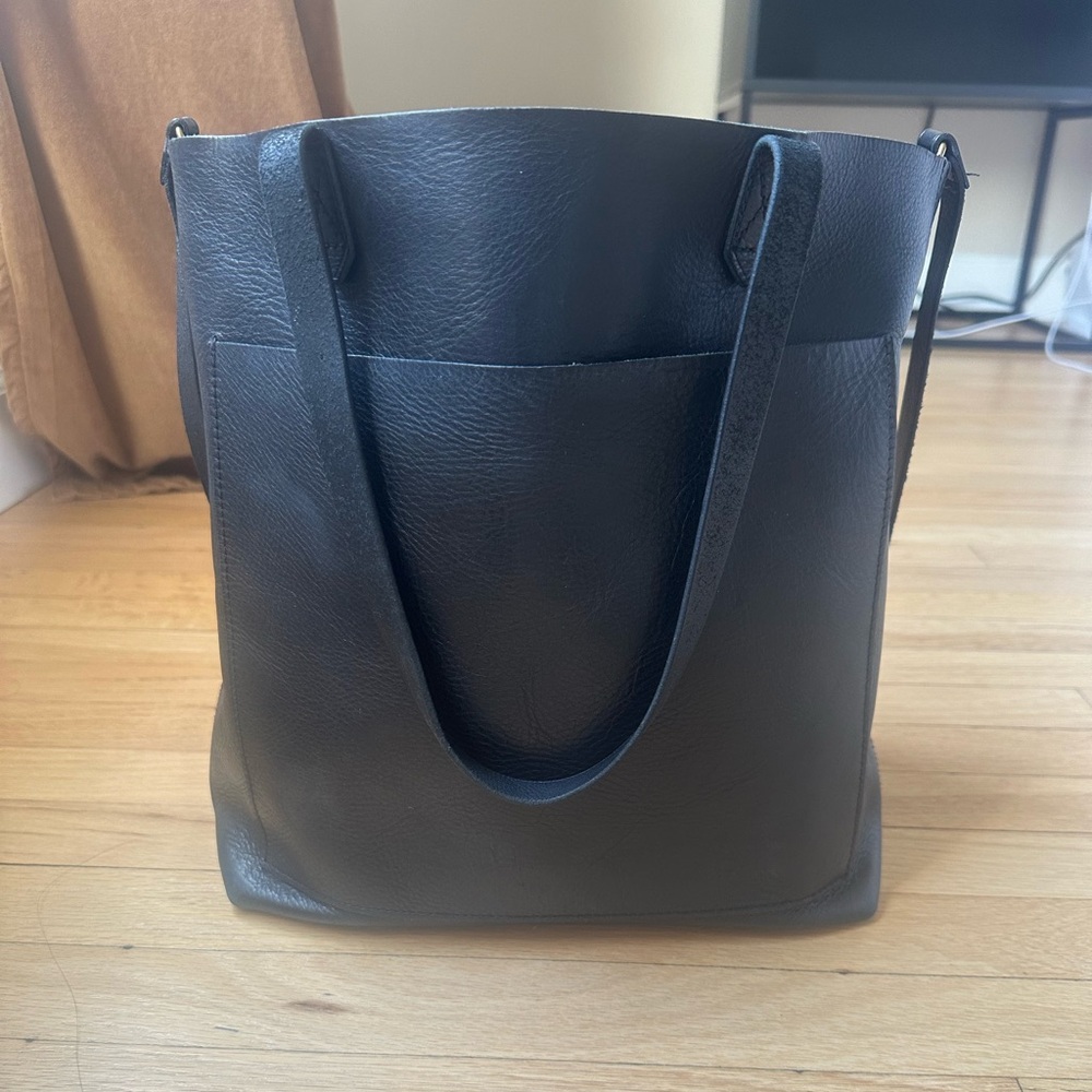 Madewell Black Leather Transport Tote